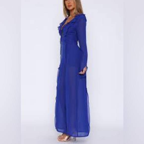 Isle of Paradise Long Sleeve Maxi Dress Azure Whitefox Boutique - Picture 3 of 3